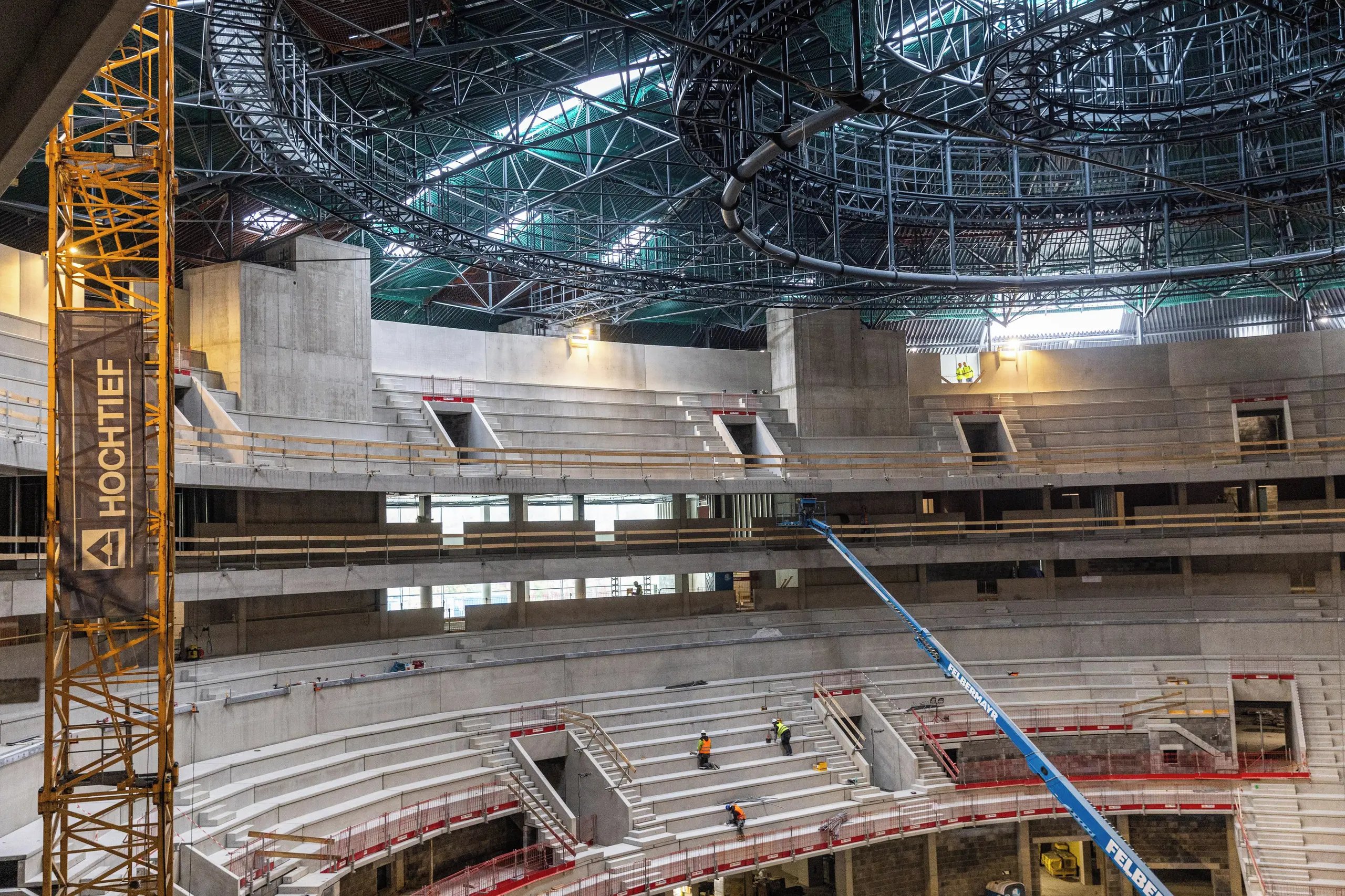 Aréna Brno - hlediště a ocelová střecha