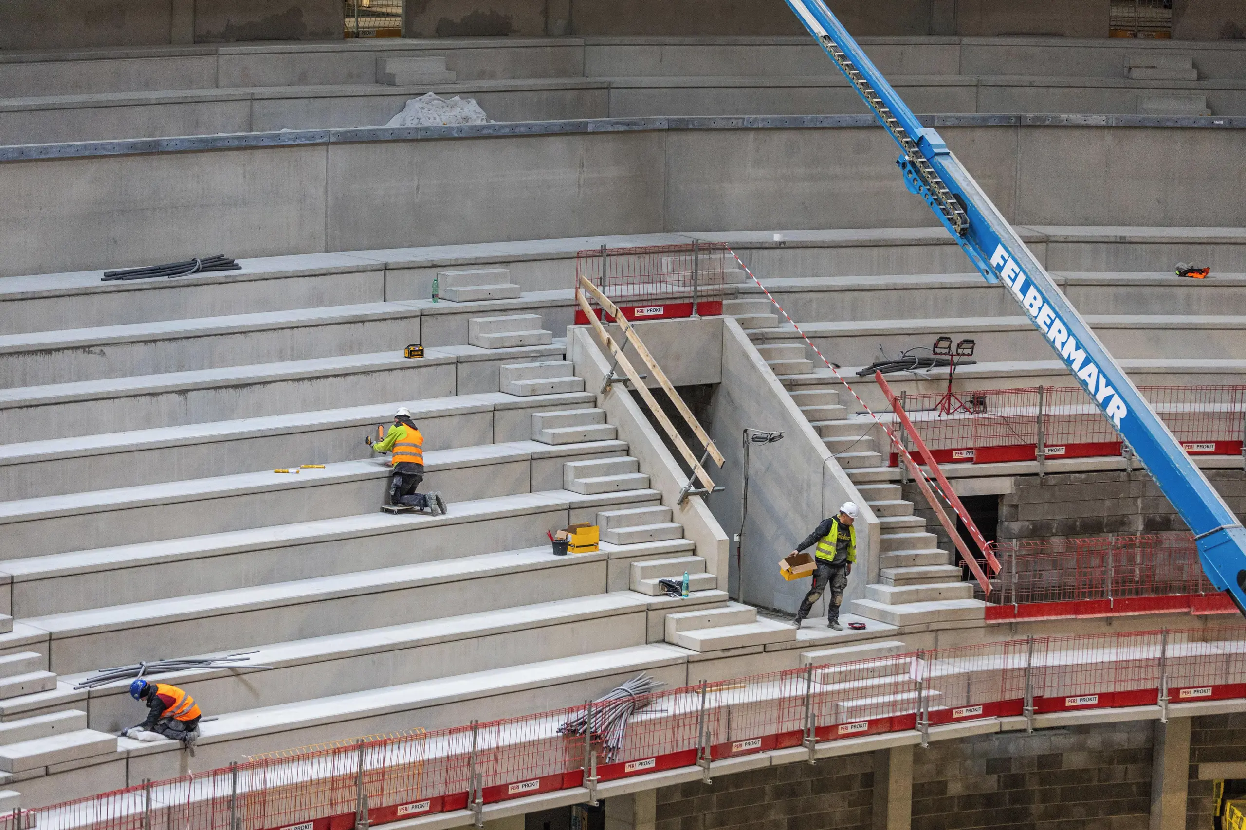 Aréna Brno - prefabrikované betonové tribuny